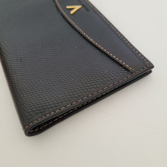 Giorgio Valenti Card Slim Bill Holder Wallet Navy Bifold Leather Snake Vintage - Picture 10 of 12